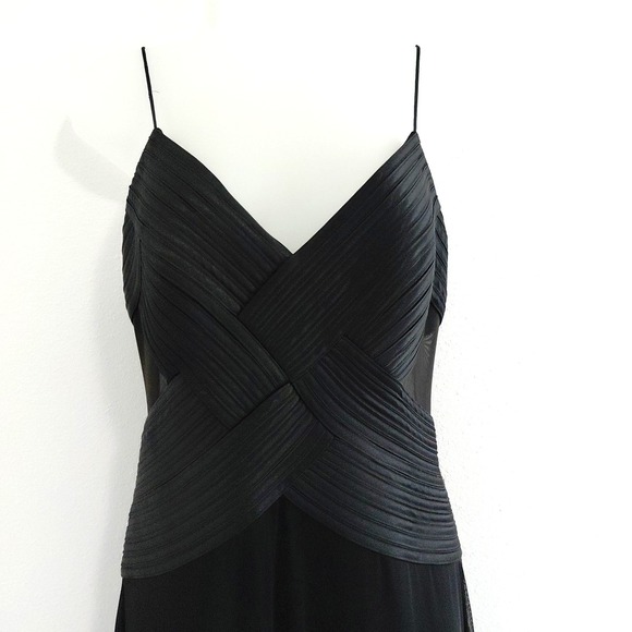 Evening Bandage Corset Dress SMALL Black Mesh Flair Vampire Fairygoth VTG Sheer - Picture 5 of 16